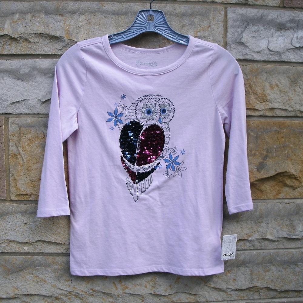 Girls Sequin Owl Long Sleeve T-Shirt Size 10